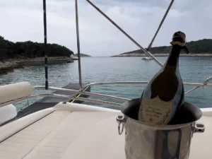 Champagne served on a private boat tour in Split, Croatia