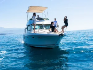 Group of guests enjoying a private boat tour in Split, Croatia