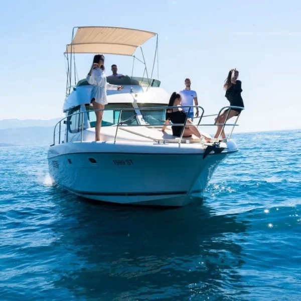 Group of guests enjoying a private boat tour in Split, Croatia