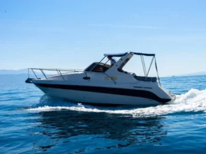 Saver Riviera 24 motor boat cruising at sea during a private boat tour from Split