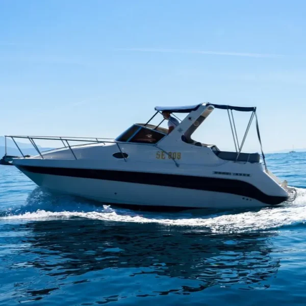Saver Riviera 24 motor boat cruising at sea during a private boat tour from Split